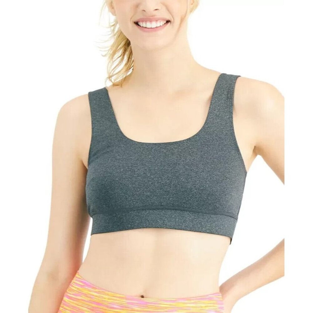 Jenni Women's‎ Square-Neck Bralette Sports Bra Gray